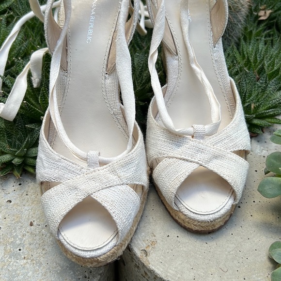 Banana Republic Wedge Espadrille Ankle Wrap Sandal 8 - Picture 14 of 17